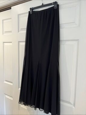 J R Nites Black Women’s Maxi Skirt - Elegant Flowy Design